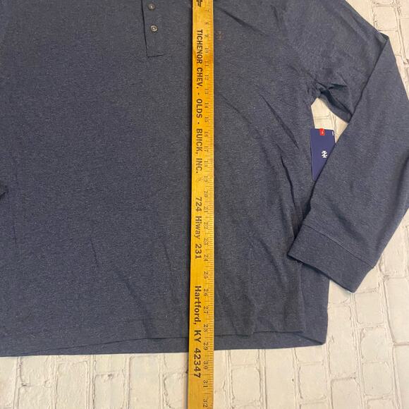 Izod men’s quarter button casual Minimalist plane‎ long sleeve 2xl shirt cotton - Picture 3 of 7